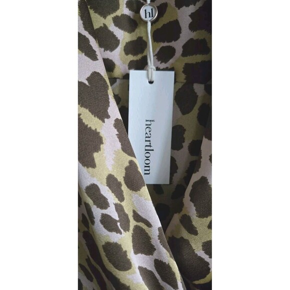Heartloom Randi Leopard Print Blouse Womens Large Brown Twist Front NWT - Picture 3 of 8